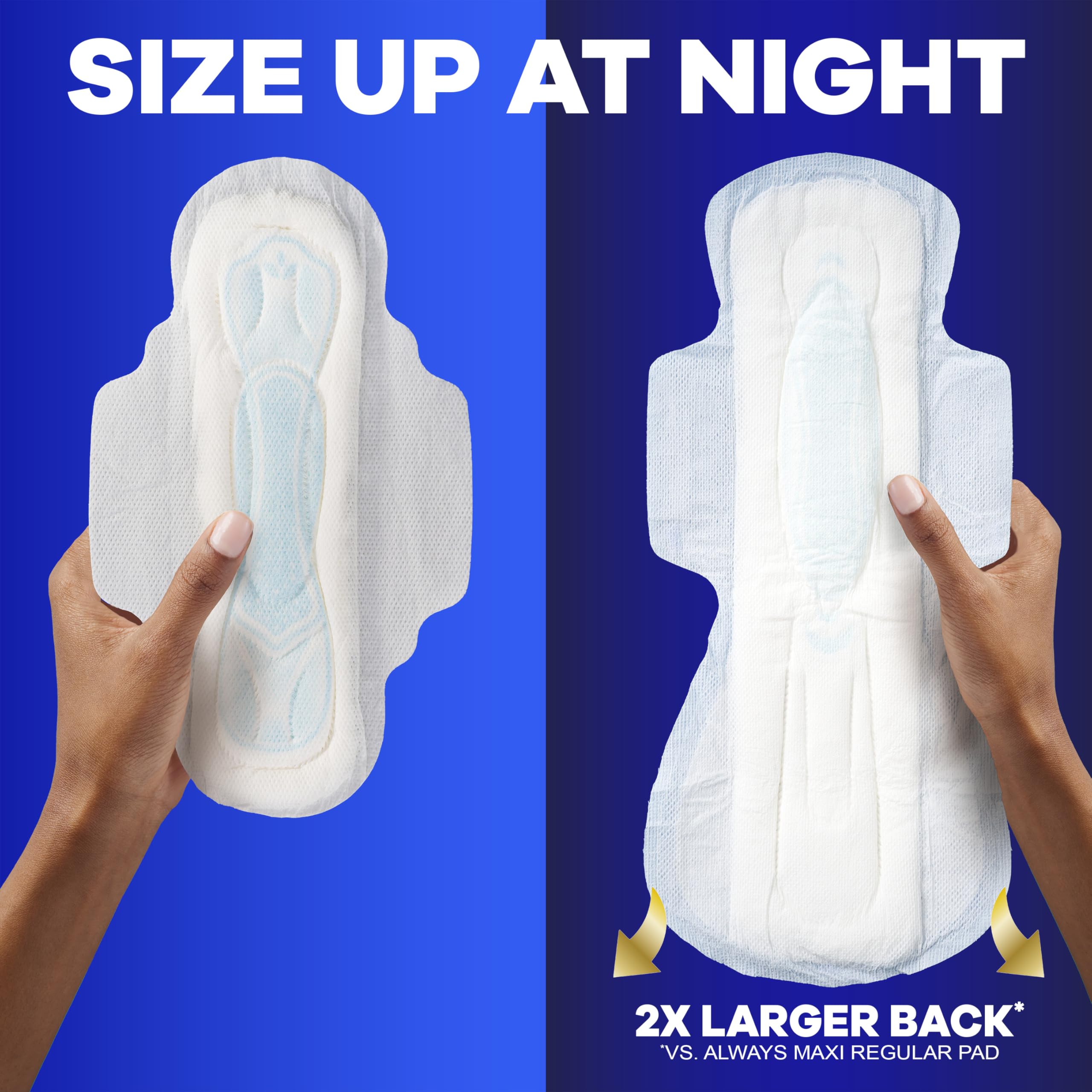 ALWAYS MAXI OVERNIGHT PADS WITH WINGS, SIZE 5, EXTRA HEAVY OVERNIGHT, UNSCENTED, 72 COUNT TOTAL (PACK OF 3) 🍁 All In One Marketplace Canada