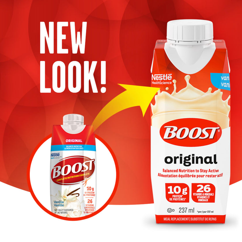 BOOST Original Meal Replacement Drink, Vanilla, 6x237ml, Case Pack of 4, Packaging May Vary 🍁 All In One Marketplace Canada