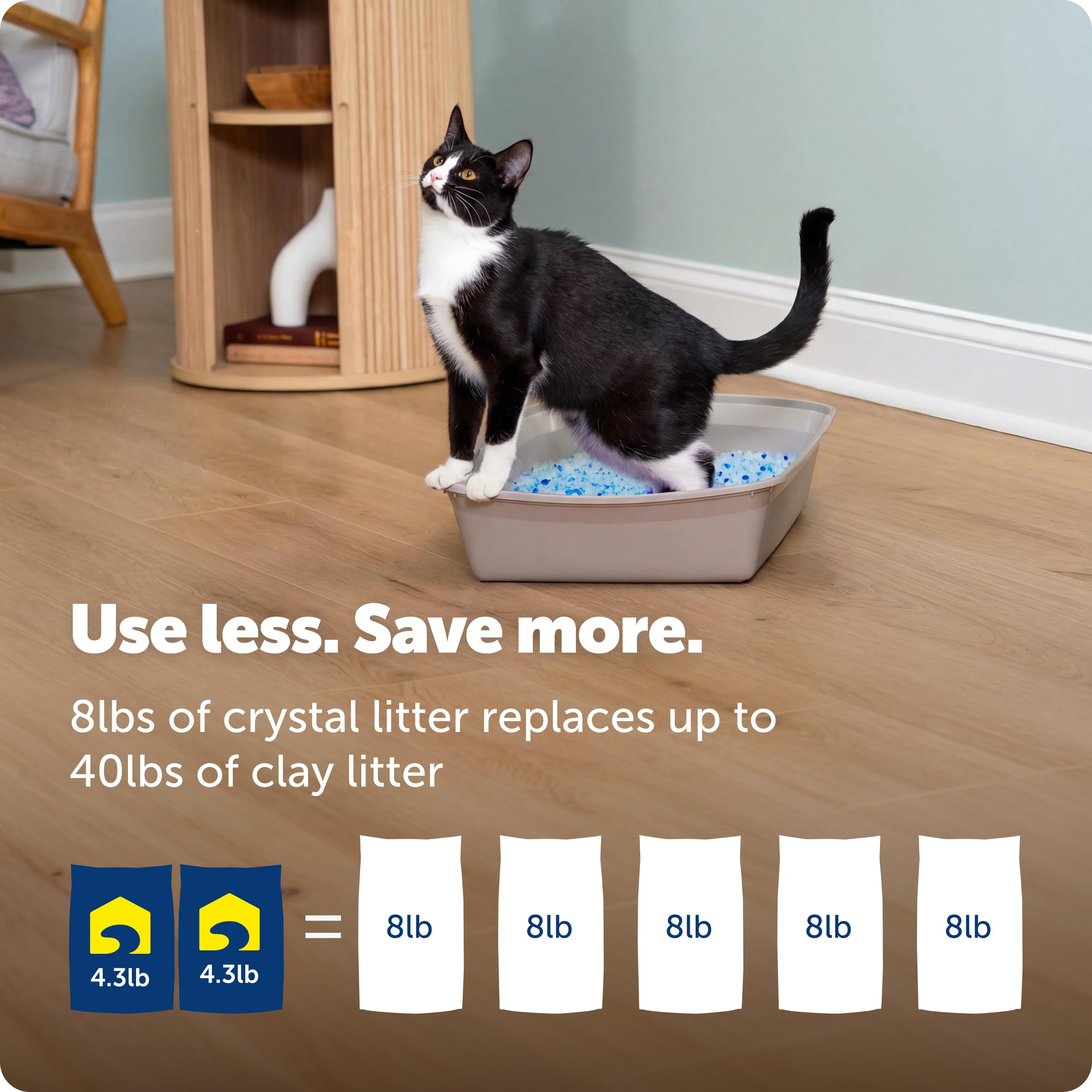 PetSafe ScoopFree Premium Blue Crystal Litter, Superior Odor Control - Low Tracking for Less Mess - Lasts Up to 1 Month (2 Pack of 4.3 Lb Bag) 🍁 All In One Marketplace Canada