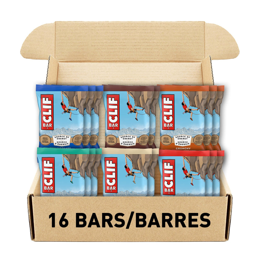 CLIF BAR Energy Bar, Variety Pack of 16 Individually wrapped bars, 6 different flavours, Granola Bar, High in Protein, Snacks, Breakfast Bars, Contains 70% Organic Ingredients, 68 g 🍁 All In One Marketplace Canada