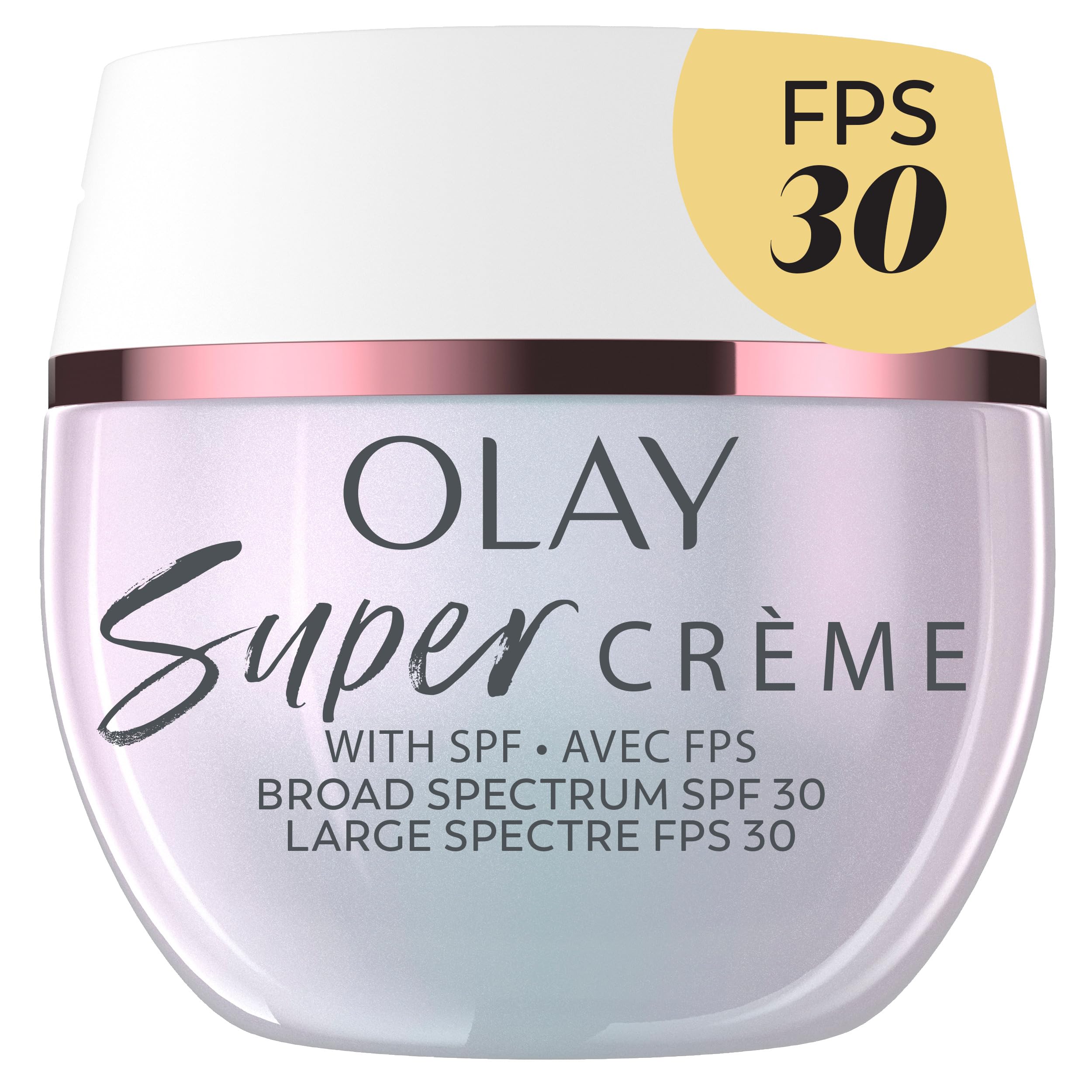 Olay Super Cream with Sunscreen SPF 30, Ultra Lightweight Face Moisturizer with Vitamin C, Hyaluronic Acid, Niacinamide, Vitamin E, and Collagen Peptide that hydrates, smooths, brightens, firms, and protects with SPF, 50 mL 🍁 All In One Marketplace Canada
