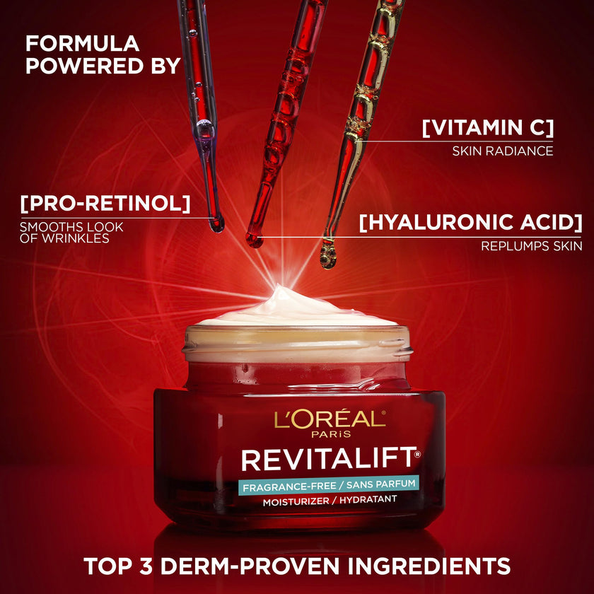 L’Oréal Paris Day Moisturizer, Revitalift Triple Power LZR, With Pro-Retinol, Vitamin C + Hyaluronic Acid, Reduces Look of Wrinkles, Firms Skin, Smoother Texture, Fragrance-Free, Skincare, 50 ml 🍁 All In One Marketplace Canada