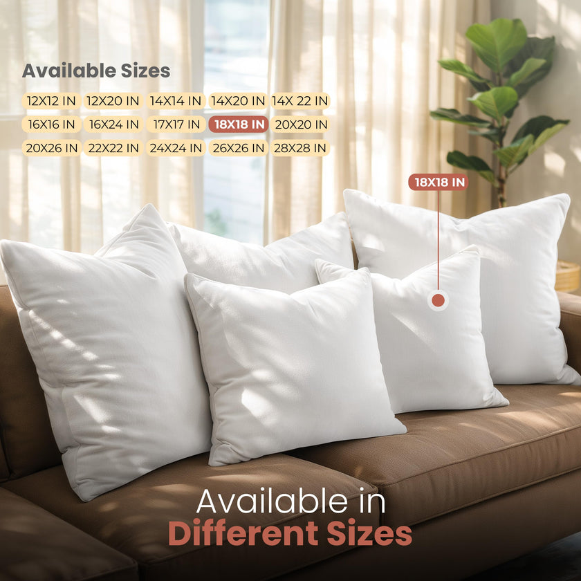 Utopia Bedding Throw Pillows Insert (Pack of 2, White) - 18 x 18 Inches Bed and Couch Pillows - Indoor Decorative Pillow 🍁 All In One Marketplace Canada