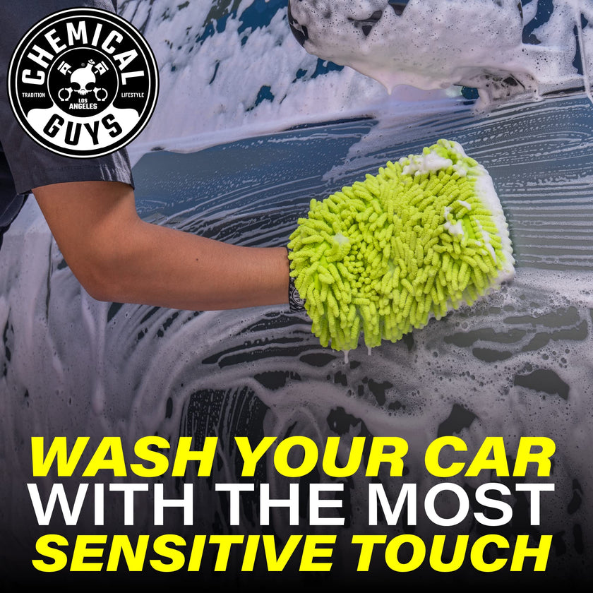 Chemical Guys Chenille Premium Scratch-Free Microfiber Wash Mitt Green, Great for Cars, Trucks, SUVs, RVs & More (2 Pack) 🍁 All In One Marketplace Canada