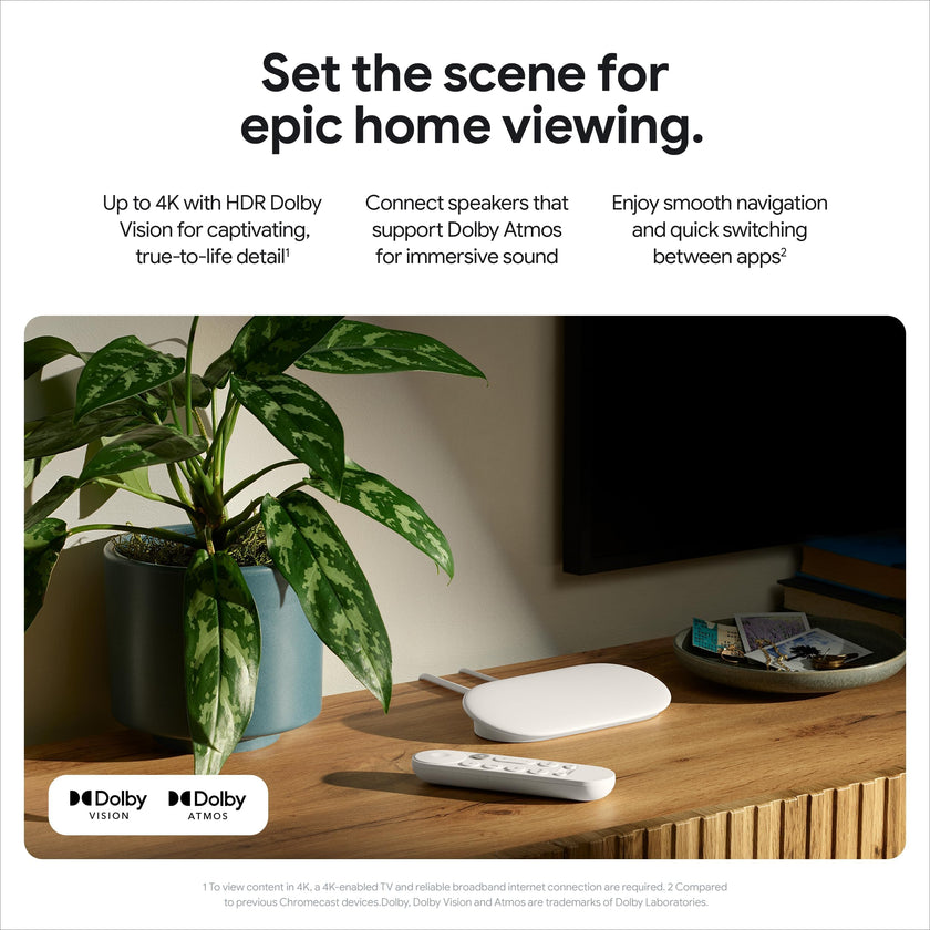 Google TV Streamer (4K) - Fast Streaming Entertainment With Voice Search Remote - Watch Movies, Shows, Live TV, and Netflix in 4K HDR - Smart Home Control - 32 GB Storage - Porcelain 🍁 All In One Marketplace Canada