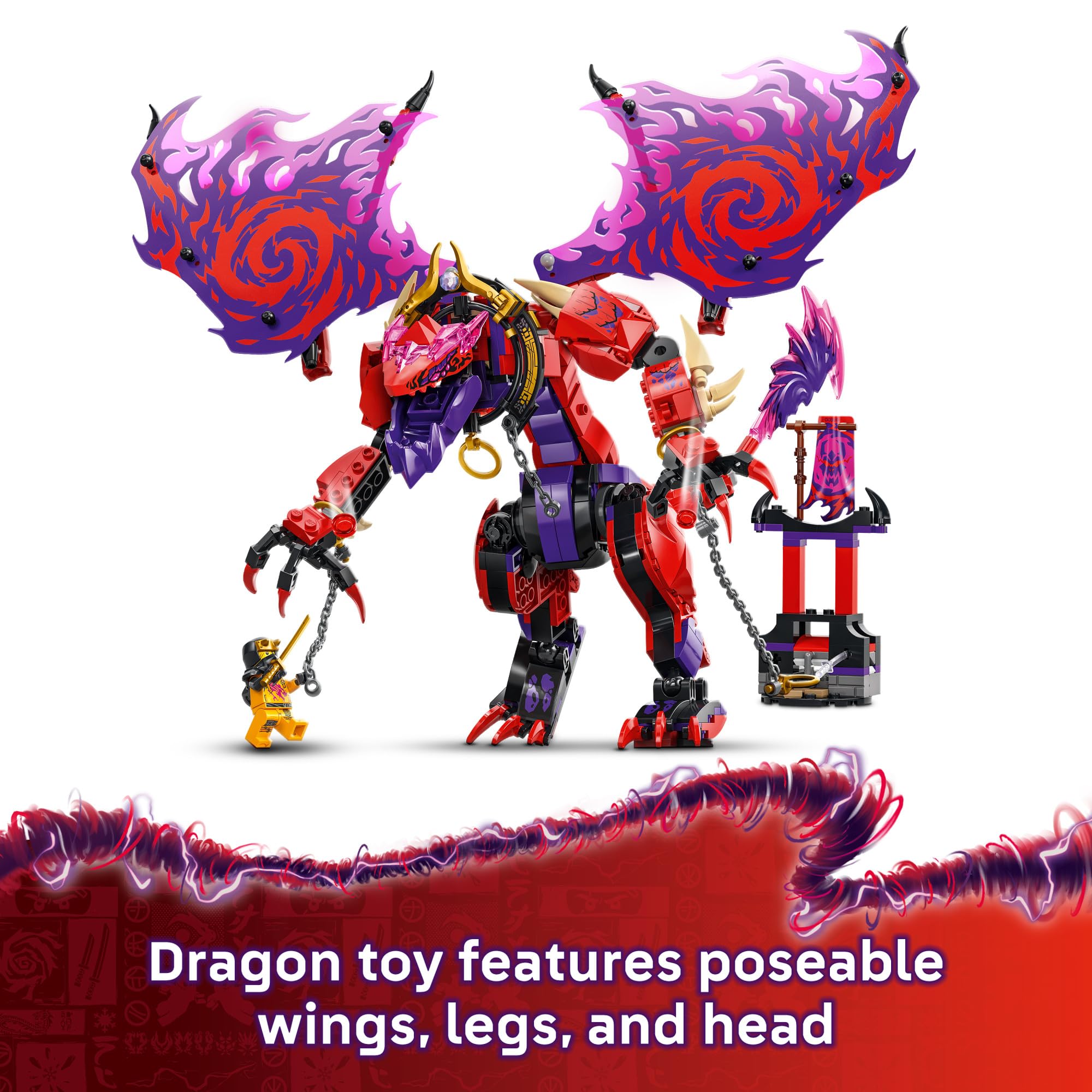 LEGO NINJAGO Thunderfang Dragon of Chaos Building Toy for Kids Ages 8+ - Dragon Rising Playset with 6 Minifigures and Poseable Dragon Figure - Birthday Gift Idea for Boys and Girls - 71832 🍁 All In One Marketplace Canada