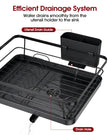 Sakugi Dish Drying Rack - Compact Dish Racks with Drain Board for Kitchen Counter, Durable Stainless Steel Dish Rack Used in Sink & on Countertop, Dark Black, Large 🍁 All In One Marketplace Canada
