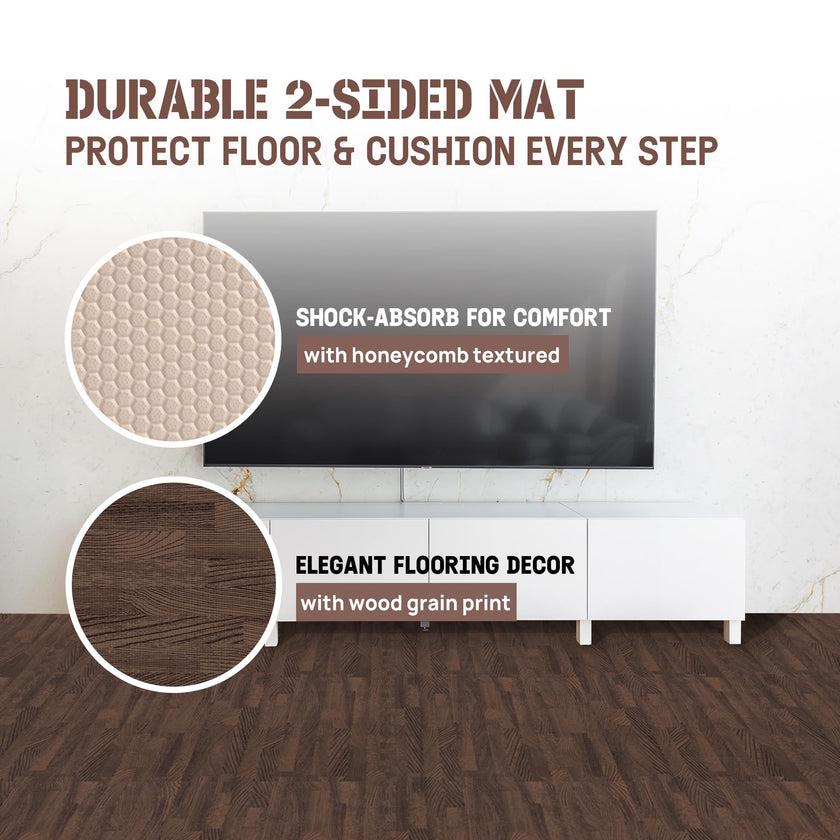 Yes4All EVA Interlocking Mats, Puzzle Floor Tiles, Foam Floor Padding with Border for Furniture, Home Space, Living Room, Garage - Dark Oak Wood, 4.46 m2 🍁 All In One Marketplace Canada