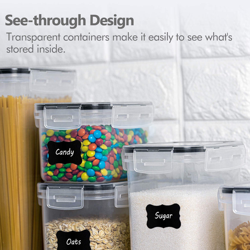 Vtopmart 32pcs Food Storage Container Set, Kitchen & Pantry Organizers and Storage, Plastic Airtight Container with Lids for Cereal, Flour and Sugar, Includes 32 Labels 🍁 All In One Marketplace Canada