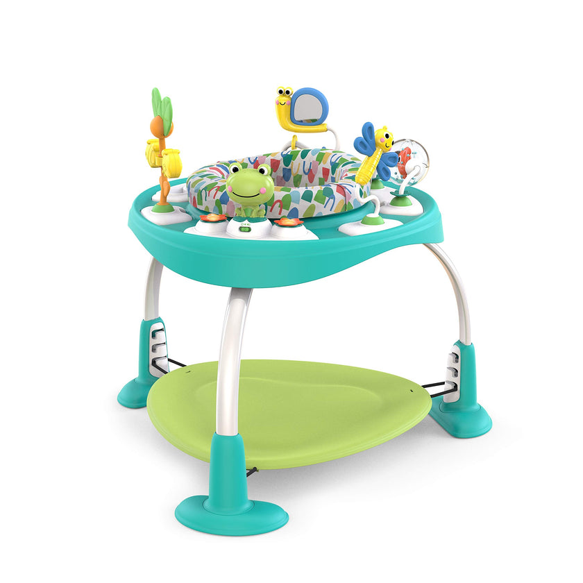 Bright Starts Bounce Bounce Baby 2-in-1 Activity Center Jumper & Table - Playful Pond (Green), 6 Months+ 🍁 All In One Marketplace Canada