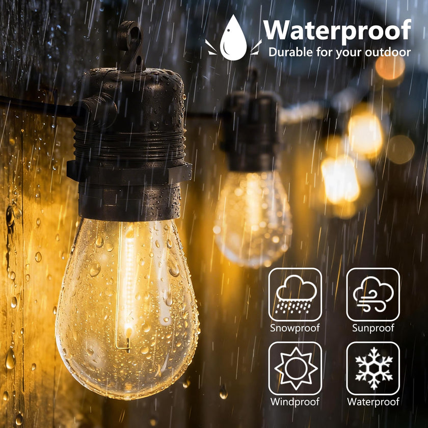 Joomer Solar String Lights Outdoor, 55FT S14, 16+2 Bulbs (2700K,Warm White) 🍁 All In One Marketplace Canada