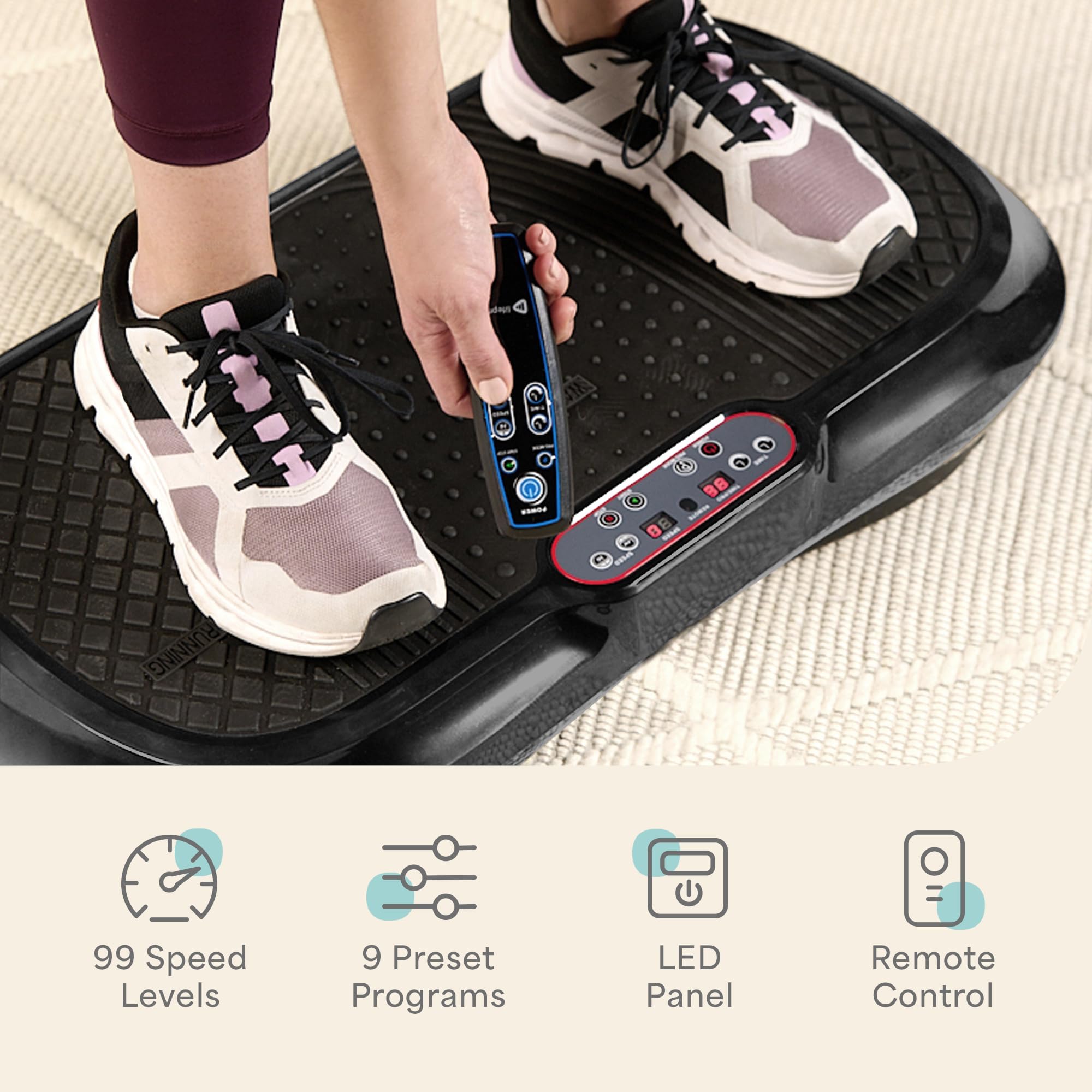 Lifepro Waver Vibration Plate Exercise Machine – Whole Body Oscillation Platform w/ 99 Speed Levels & 9 Programs – Remote Control, Loop & Resistance Bands for Full Body Home Gym Workout 🍁 All In One Marketplace Canada