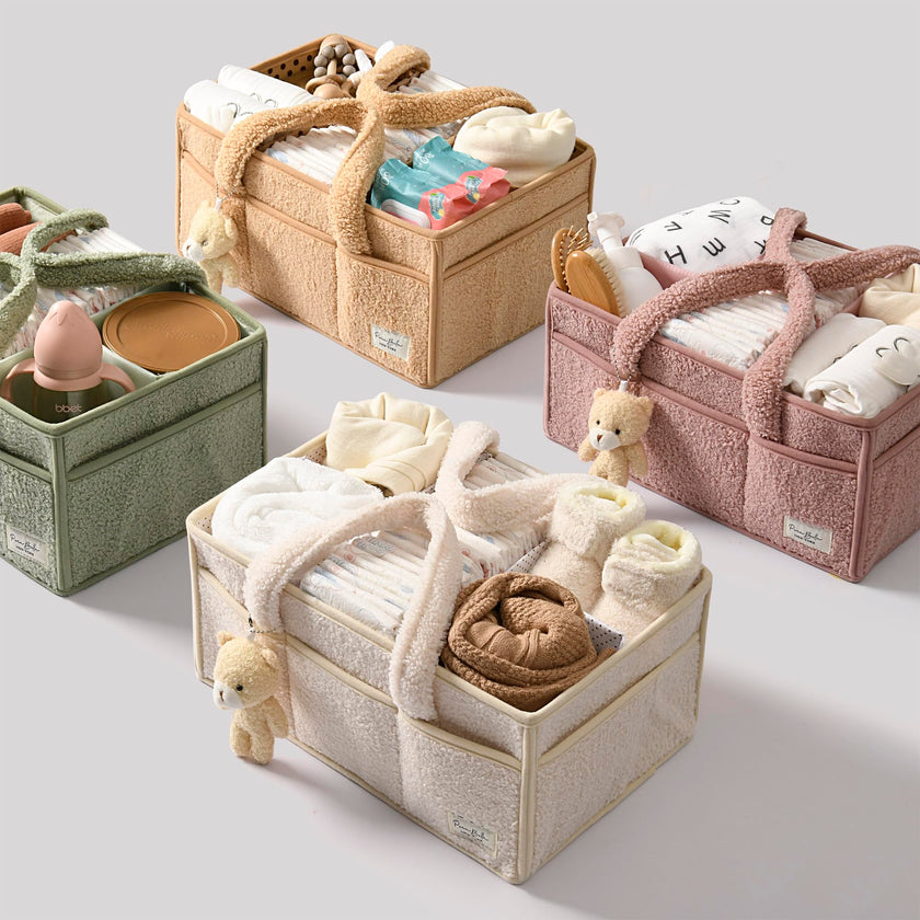 PeraBella Baby Diaper Caddy Organizer, Baby Organizers and Storage for Changing Table, Babies Shower Gift Basket for Boy &Girl, Nursery Essentials Car Caddy Organizer with Handle, Green Diaper Basket 🍁 All In One Marketplace Canada