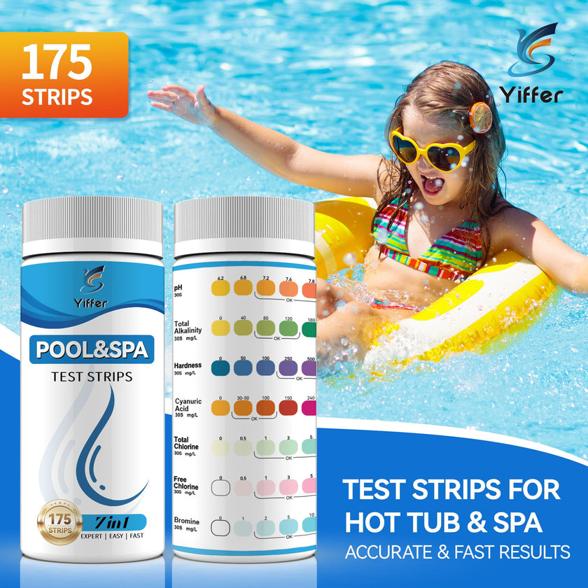 175-Count 7-Way Hot Tub & Pool Test Strips - Accurate Test Bromine, Total Alkalinity, pH, Free Chlorine, Total Hardness, Cyanuric Acid, and Total Chlorine 🍁 All In One Marketplace Canada