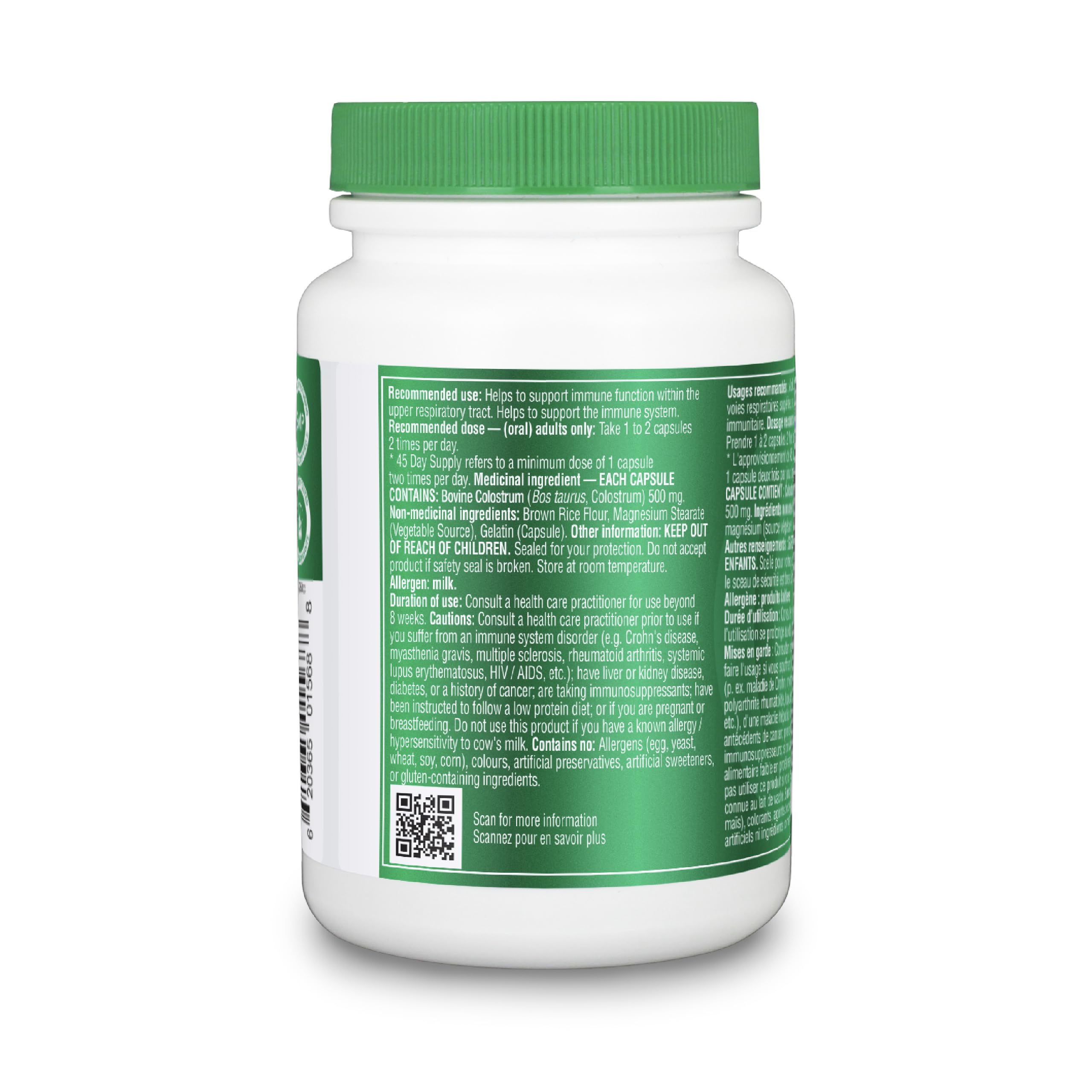 Organika Colostrum (Bovine)- Immune Support, Grass-Fed- 90caps 🍁 All In One Marketplace Canada