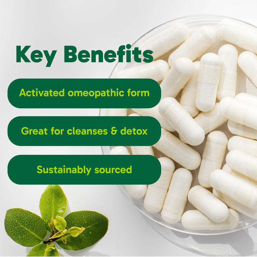 Organika Canadian-Made Activated Charcoal - Homeopathic Charcoal, Digestive Support, Detox, Gas and Bloating Support- 90vcaps 🍁 All In One Marketplace Canada