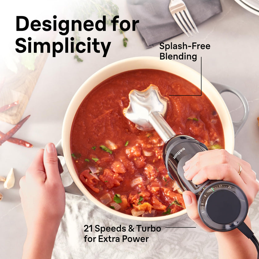 Braun MQ5000 Vario Hand Blender Stick – 21-Speed Immersion Blender Handheld with Turbo Boost, Stainless Steel Blades, SplashControl, EasyClick System, 400W, Mixer for Soups & Smoothies 🍁 All In One Marketplace Canada