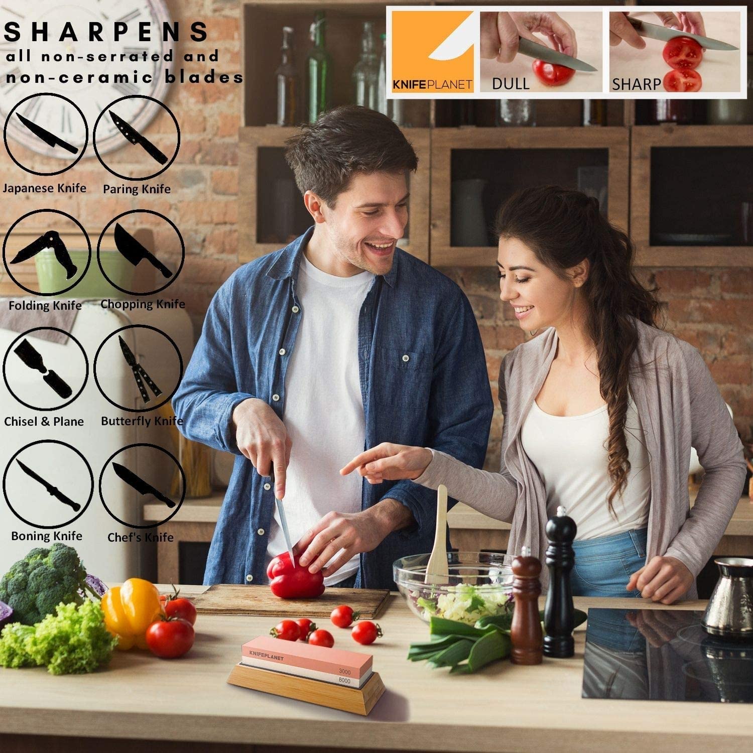 Knife Sharpening Stone Set – 400/1000 and 3000/8000-Grit Professional, Safe Knife Sharpener Set – Whetstone Set Includes Flattening Stone, Bamboo Base, and 2 Nonslip Rubber Bases 🍁 All In One Marketplace Canada