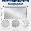 EcoNour Car Windshield Sun Shade with Storage Pouch | Front Window Sun Protector for UV Rays & Sun Heat | Car Interior Accessories Fits Small Sedans, Mini SUVs and Hatchbacks | Standard (64x32 inches) 🍁 All In One Marketplace Canada