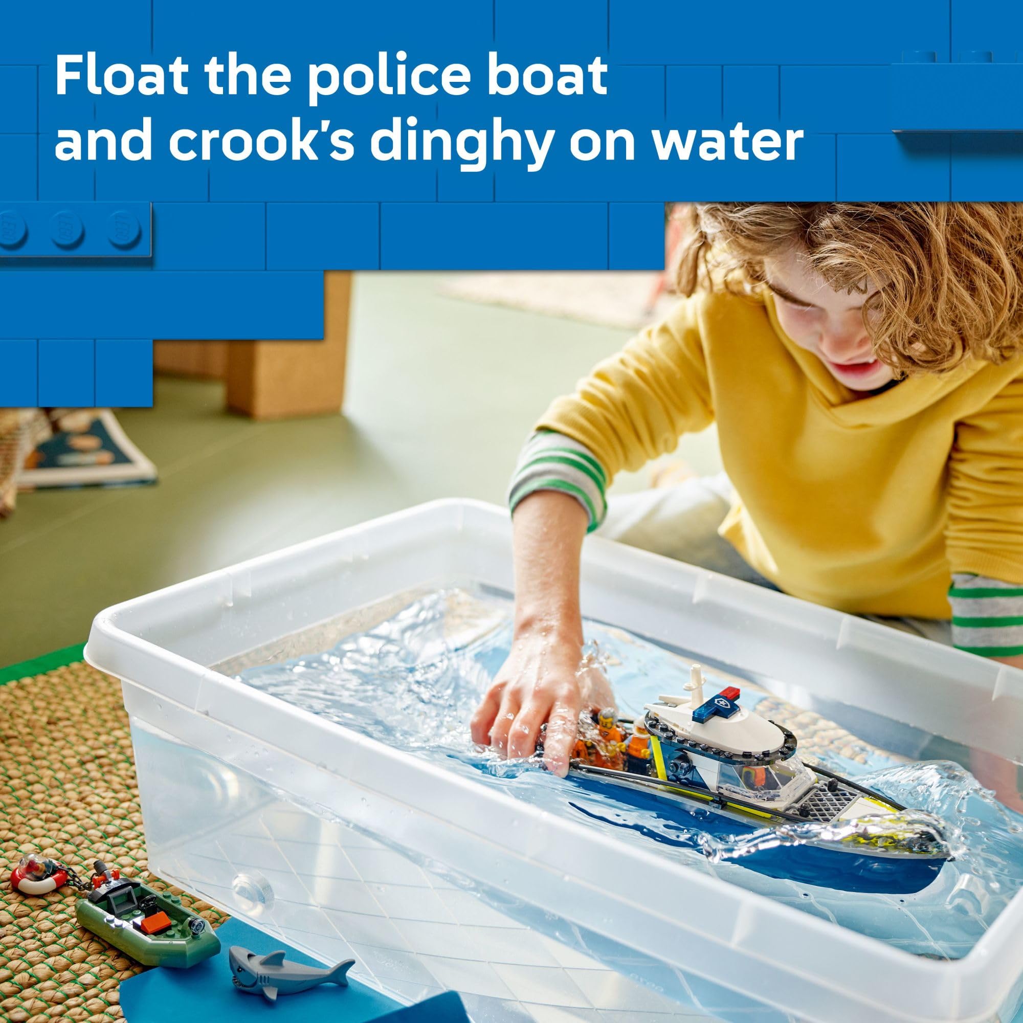 LEGO City Police Boat Chase Building Toy for Kids - Pretend Play Set for Boys & Girls, Ages 6+ - Building Blocks W/ 2 Floating Boat Toys for Playtime & Bath Time - Gift Idea for Birthdays- 60456 🍁 All In One Marketplace Canada
