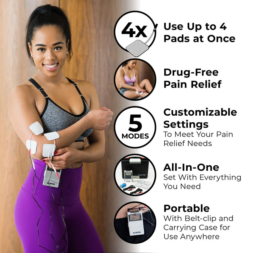 TENS 7000 Digital TENS Machine with Accessories - Muscle Stimulator Machine for Back Pain Relief, Sciatica, Neck, Nerve, Shoulder, Hip, Elbow, Muscle Pain Relief 🍁 All In One Marketplace Canada