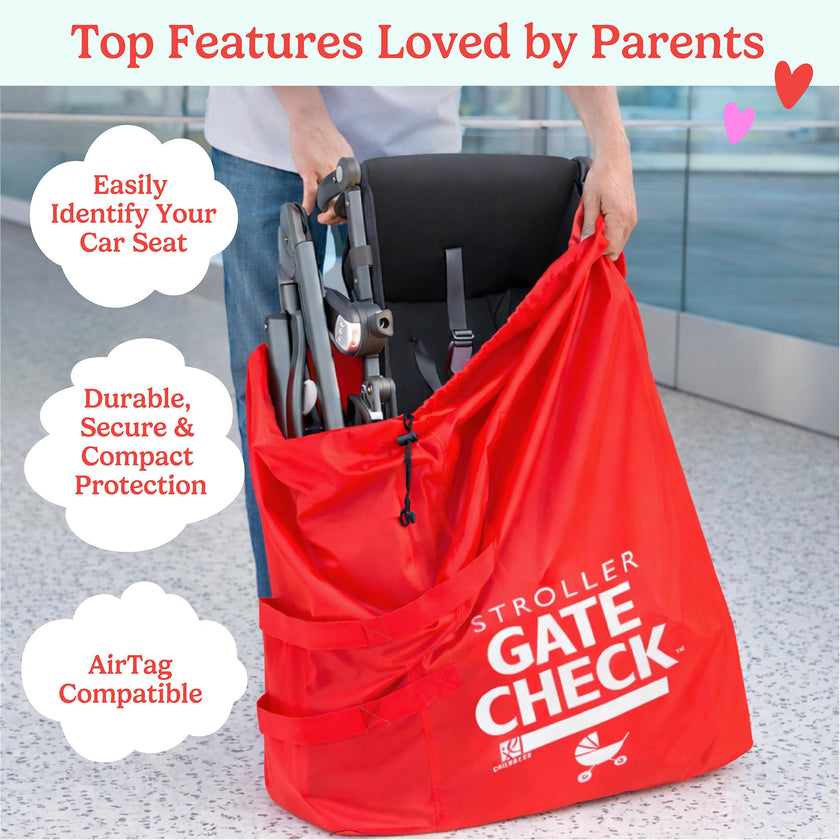 J. L. Childress Gate Check Air Travel Bag for Standard and Double Strollers, Red 🍁 All In One Marketplace Canada