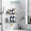Veken Large Capacity Shower Caddy 3-Pack, No Drilling Adhesive Rack with Soap Holder, Rustproof & Waterproof Shelves, Bathroom Organizers and Storage, Wall-Mounted Kitchen & Home Decor, Silver 🍁 All In One Marketplace Canada