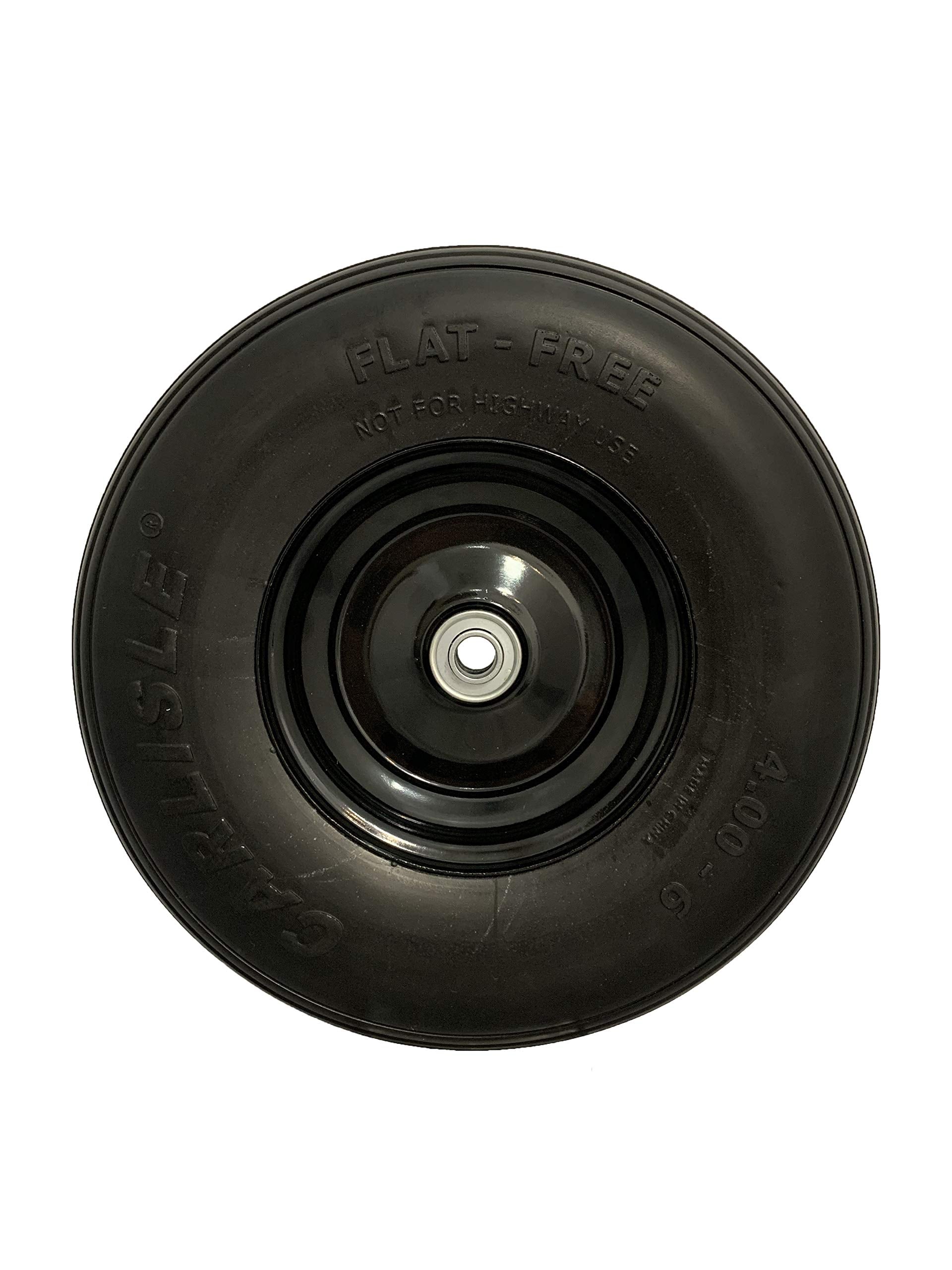 Easy Fit 4.00-6 Flat-Free Wheel Assembly for Residential Wheelbarrow Black 🍁 All In One Marketplace Canada