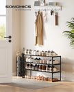 SONGMICS Shoe Rack, 3-Tier Shoe Organizer, Sturdy Storage Shelf, Upright or Upside Down, for 16-20 Pairs, Stackable, for Entryway, 30 x 92 x 55 cm, Black ULSA303B02 🍁 All In One Marketplace Canada