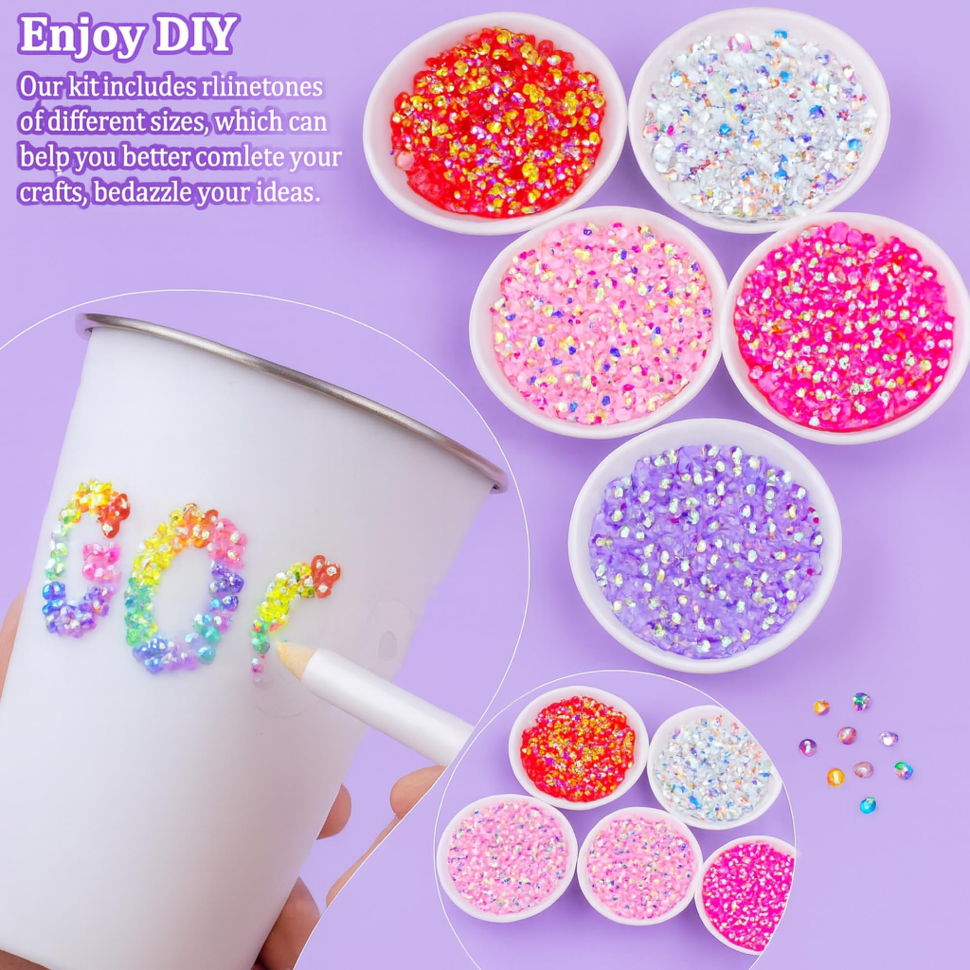 KCZ 30000pcs Resin Jelly Rhinestones – 3mm Mixed-Color Flatback Gems for Bedazzling, Diamond Art, Nail Art, Shoes, Crafts & DIY Projects 🍁 All In One Marketplace Canada
