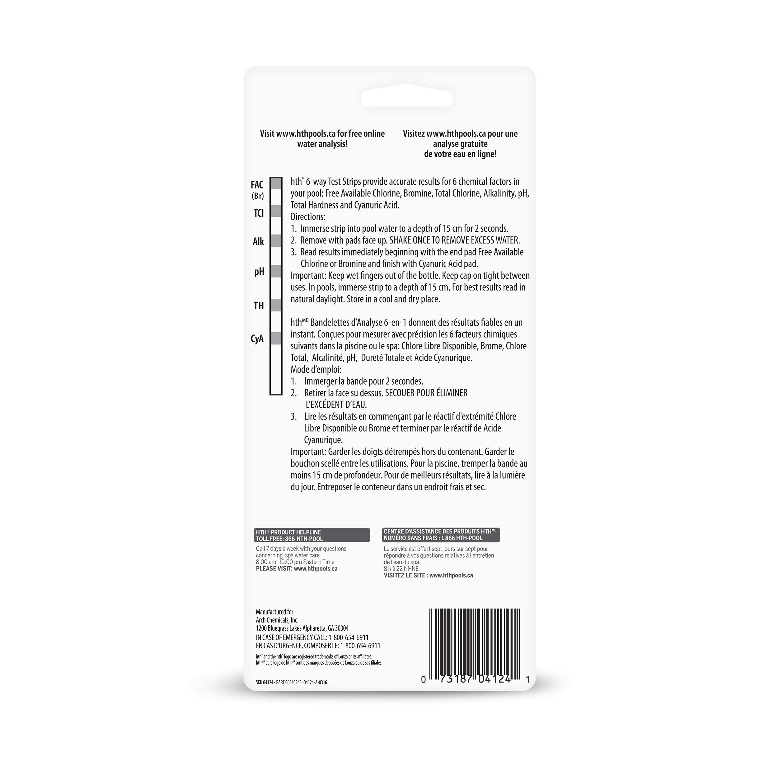 HTH 4124 6-Way Test Strip, 50 Strips 🍁 All In One Marketplace Canada