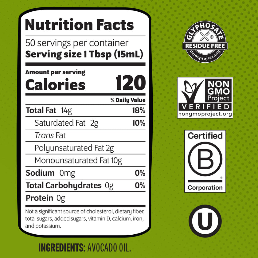 Chosen Foods 100% Pure Avocado Oil 25.3 oz, Non-GMO, for High-Heat Cooking, Frying, Baking, Homemade Sauces, Dressings and Marinades, 750.0 ml (Pack of 1) 🍁 All In One Marketplace Canada
