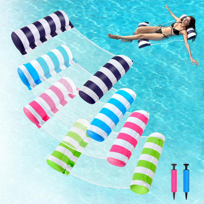 HeyStookie 4 Pack Water Hammock & Pool Floaties for Adults, Multi-Purpose Inflatable Pool Toy, 4 in 1 Portable Water Hammock for Pool, Non-Stick PVC Material, 51×27 Inches 🍁 All In One Marketplace Canada