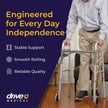 Drive Medical Two-Button Folding Walker w/ Wheels - Lightweight Rolling Mobility Support - Desk Arms - Adjustable Height - Dual Push-Button Operation - 5 Inch Front Wheels - Durable Aluminum - Silver 🍁 All In One Marketplace Canada