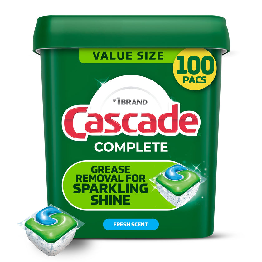 Cascade Complete Dishwasher Detergent Pods, Dish Detergent Soap, Fresh Scent, 100 Count 🍁 All In One Marketplace Canada