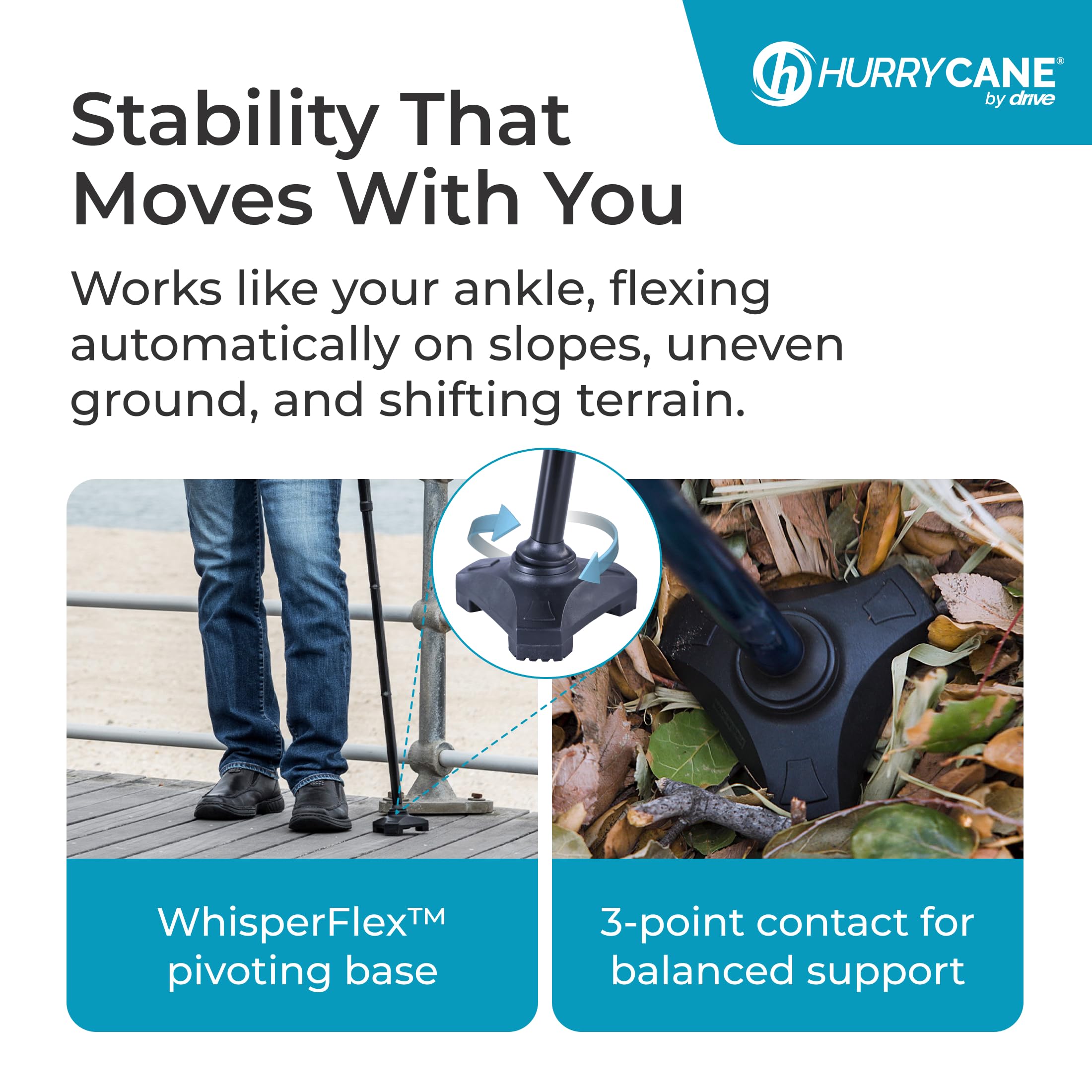 HurryCane Freedom Edition Folding Walking Cane, Black 🍁 All In One Marketplace Canada