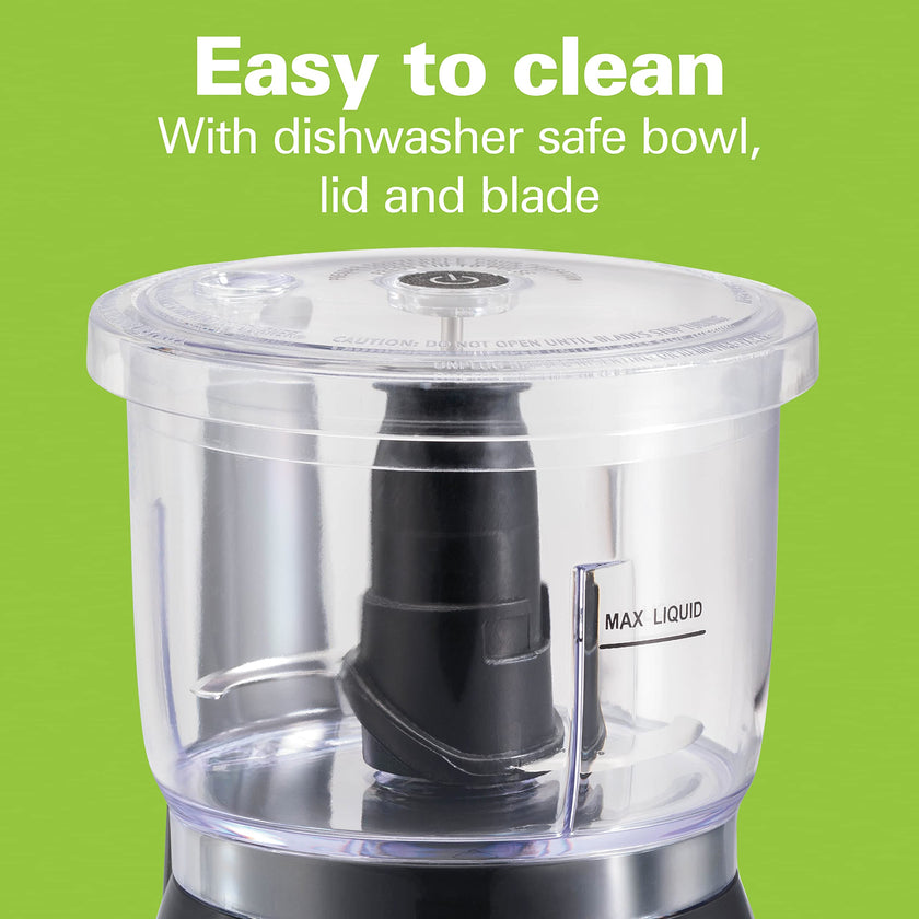 Hamilton Beach Stack & Press Food Chopper & Mini Food Processor, 350 Watts, 3 Cup Bowl, Stainless Steel Blades, for Chopping, Puree & Emulsify, Black, 72850G 🍁 All In One Marketplace Canada