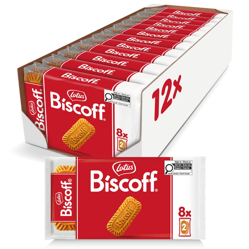 Lotus Biscoff - Caramelized Biscuit Cookies - 2 Cookies x 8 - Pack of 12 🍁 All In One Marketplace Canada
