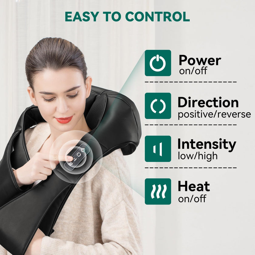 Snailax Cordless Shiatsu Neck Massager, Kneading Shoulder Massage with Heat 🍁 All In One Marketplace Canada