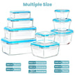 KICHLY 9 Pack Glass Container Food Storage with Airtight Lids, Leakproof Lunch Boxes, BPA-Free, Large, Small and Round Meal Prep Glass Storage Containers, Microwave Safe 🍁 All In One Marketplace Canada