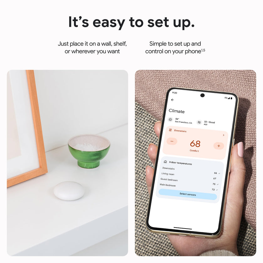 Google Nest Temperature Sensor (2nd Gen) - Porcelain - 1-Pack 🍁 All In One Marketplace Canada