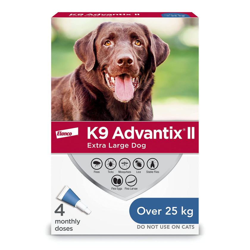 K9 Advantix II Flea and Tick Treatment for Extra Large Dogs weighing over 25 kg (over 55 lbs.)-4 doses 🍁 All In One Marketplace Canada