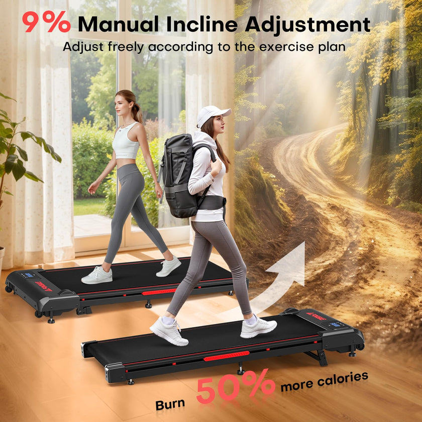 Walking Pad, FOUSAE 3 in 1 Max 6.2 MPH Treadmill for Home with Double Frame 330 LB Weight Capacity, Powerful 2.5 HP Wider Belt Walking Pad with 9% Incline, 12 HIIT Programes, Magnetic Remote Control 🍁 All In One Marketplace Canada