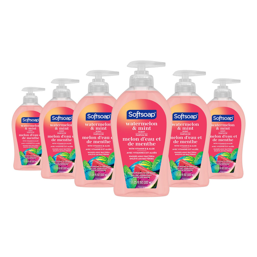 Softsoap Hydrating Liquid Hand Soap Pump - Watermelon & Mint Hand Wash, Natural Paraben Free & Biodegradable Cleaning Ingredients for Moisturized & Clean Hands- Convenient Refill Size, 332 ml, 6 Pack 🍁 All In One Marketplace Canada