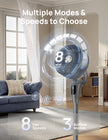 DREO Fan for Bedroom, 90° Oscillating Standing Fan, 20dB Quiet, 90ft Pedestal Fans for Room Office, DC Motor, 8+H Speeds, 3 Modes, 38-42'' Adjustable Height, Remote, 8H Timer, 105° Manual Vertical 🍁 All In One Marketplace Canada