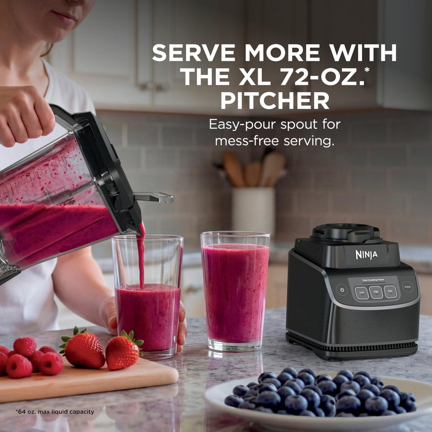 Ninja UltraCrush Professional Blender, 1000W, XL 72-oz.* Pitcher, Total Crushing® Technology, 3 Manual Speeds for Ice Crushing, Smoothies, Sauces & More, Full-Size Blender, Black, BP201C 🍁 All In One Marketplace Canada