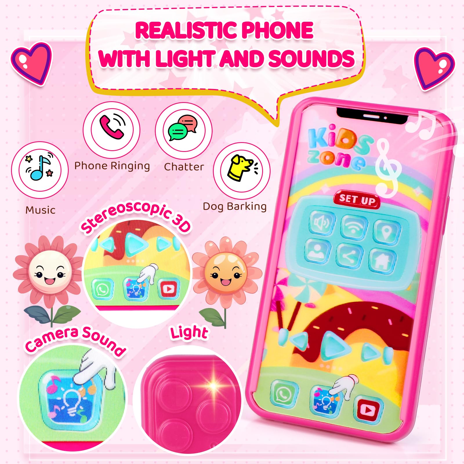 INNOCHEER Little Girls Purse, Kids Toy Purse with Pretend Makeup, Play Purse for Little Girls, Pretend Play Toddler Purse, Birthday Christmas Princess Gifts Toys for Girls 3 4 5 6 7 8 Year Old 🍁 All In One Marketplace Canada