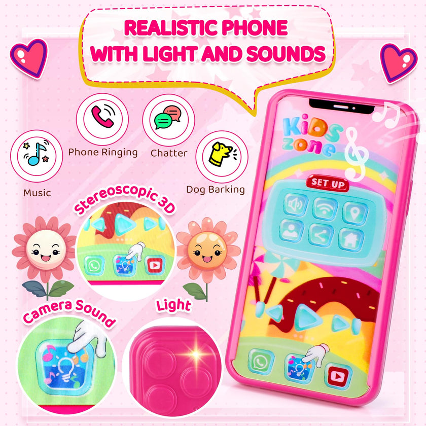 INNOCHEER Little Girls Purse, Kids Toy Purse with Pretend Makeup, Play Purse for Little Girls, Pretend Play Toddler Purse, Birthday Christmas Princess Gifts Toys for Girls 3 4 5 6 7 8 Year Old 🍁 All In One Marketplace Canada