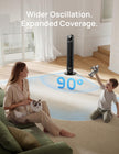 DREO Tower Fan for Bedroom, 2026 Upgraded DC Motor, 28ft/s High Velocity, 20dB Ultra Quiet Standing Fan, 8 Speeds 4 Modes, 90° Oscillating Bladeless Fan for Indoors, Floor Fans with Remote, Black 🍁 All In One Marketplace Canada