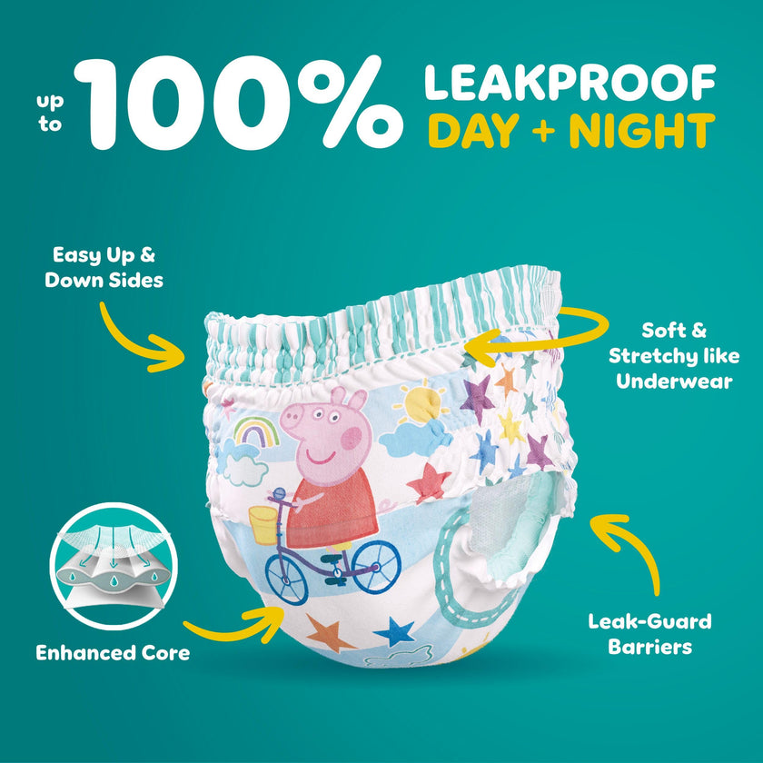 Pampers Easy Ups Girls & Boys Potty Training Pants, Size 7 (5T6T), Peppa Absorbent Training Underwear, Up to 100% Leakproof Day and Night, Hypoallergenic, 1 Pack (Count of 70) 🍁 All In One Marketplace Canada